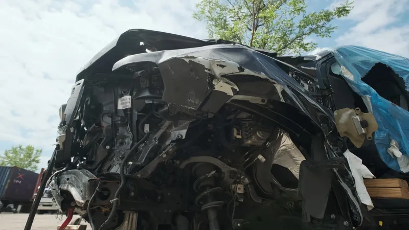 a wrecked vehicle with serious damage