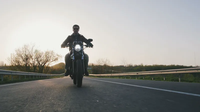 a motorcycle on the highway